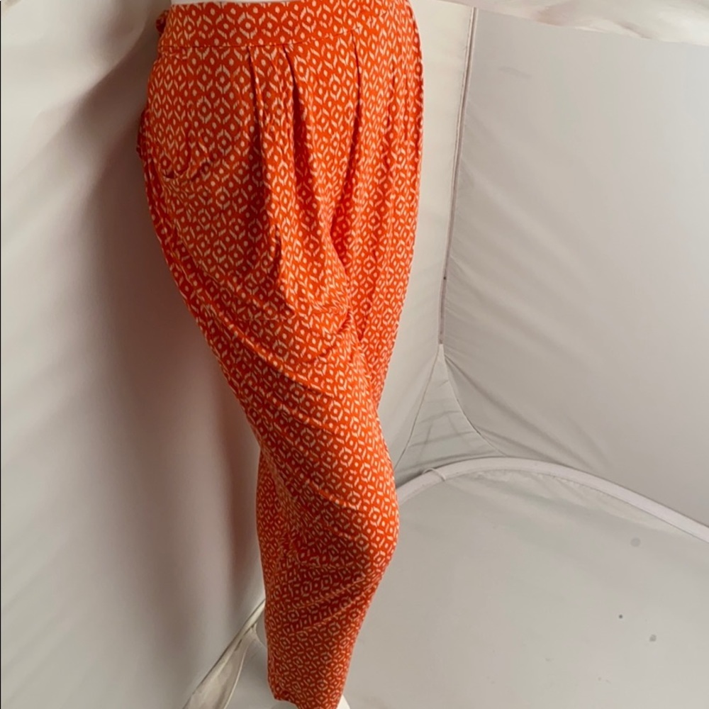 Old Navy orange and cream trouser style lounge pants L - Picture 2 of 11